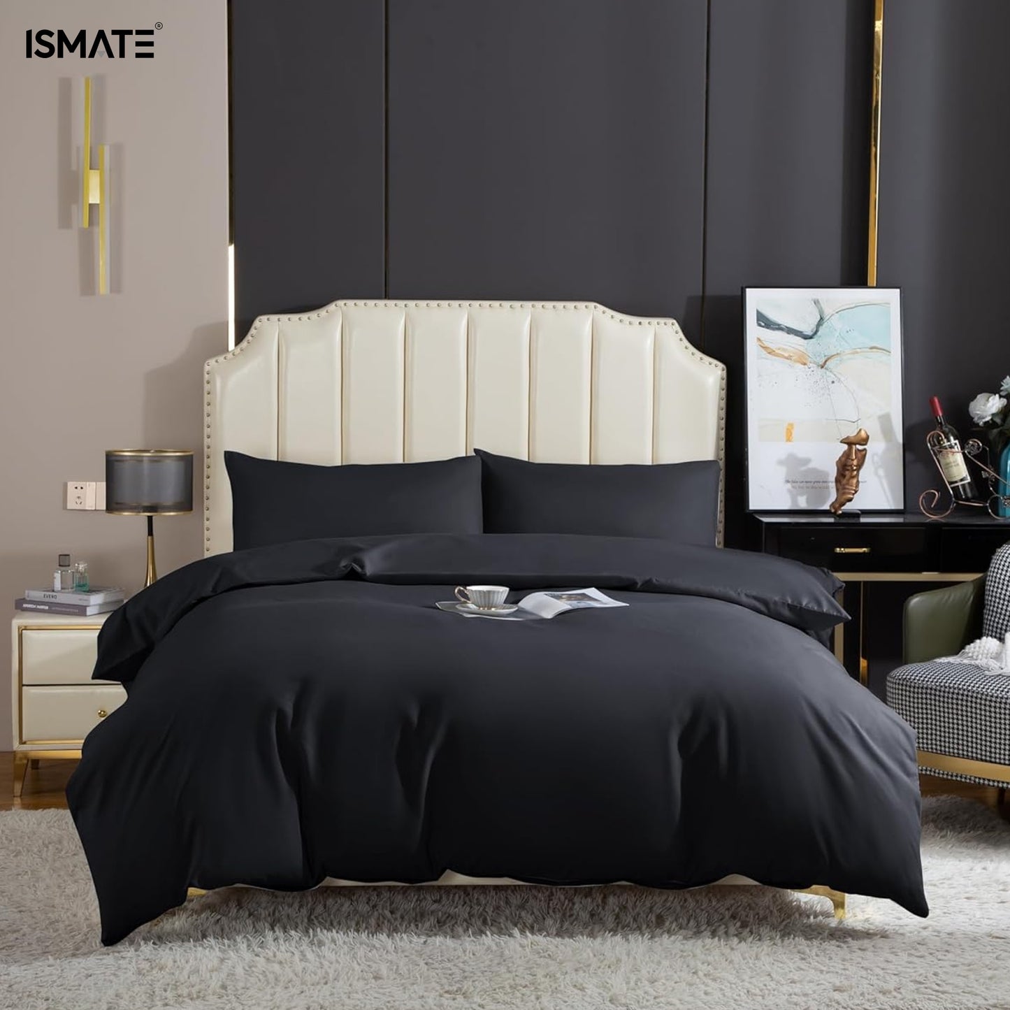 Premium Quilt Cover Set Black