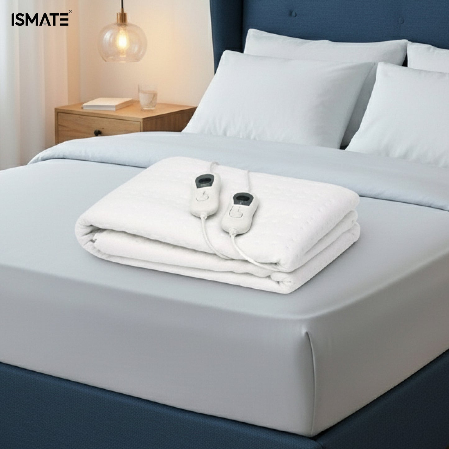 Dual Control Electric Blanket for King Bed White