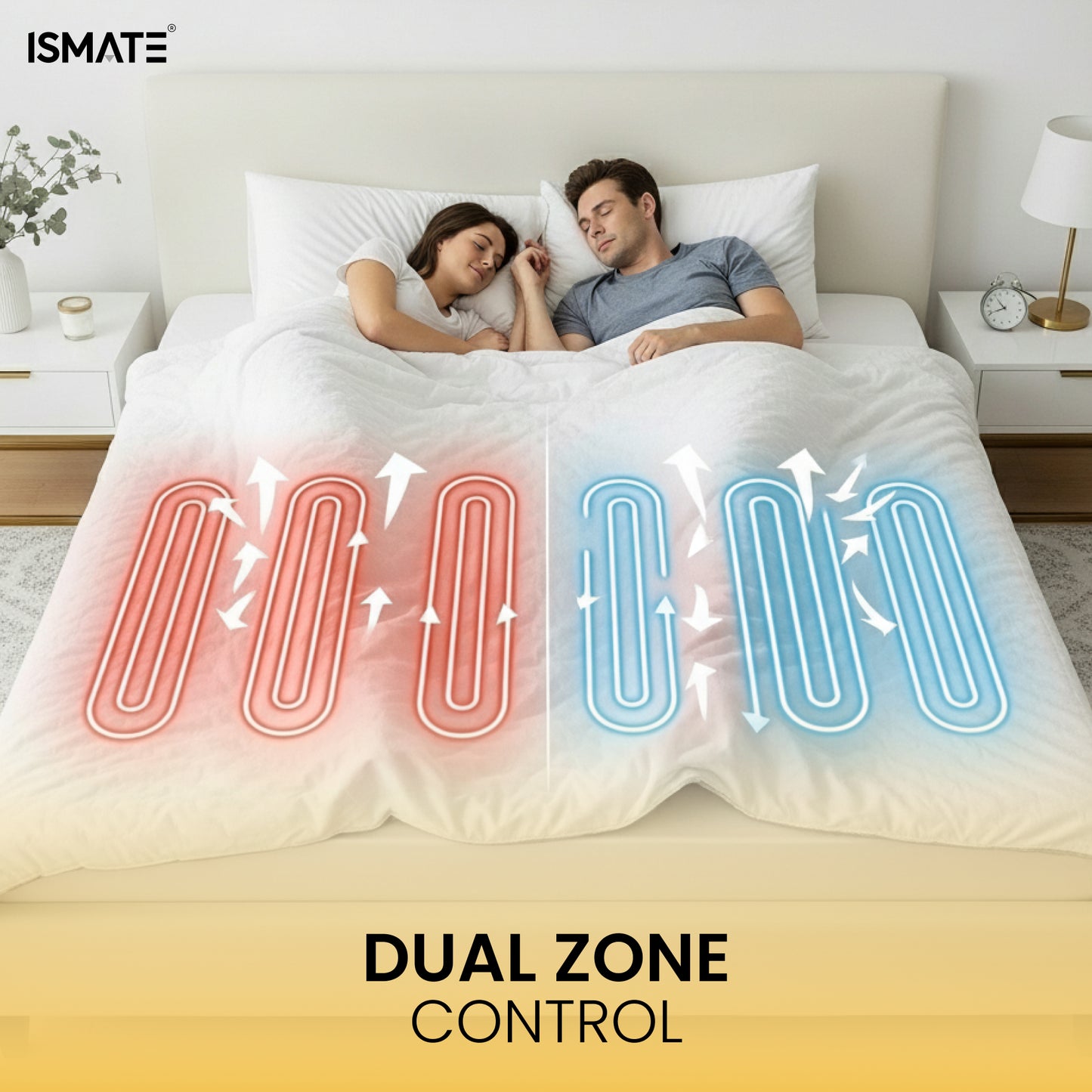 Dual Control Electric Blanket for King Bed White