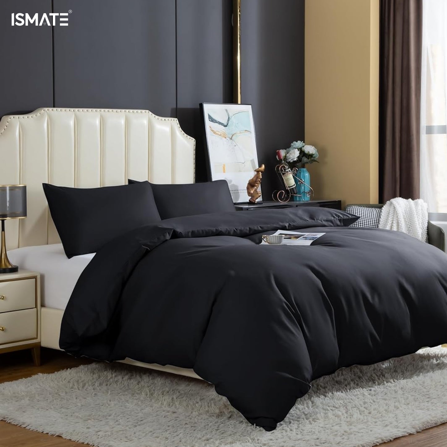Premium Quilt Cover Set Black