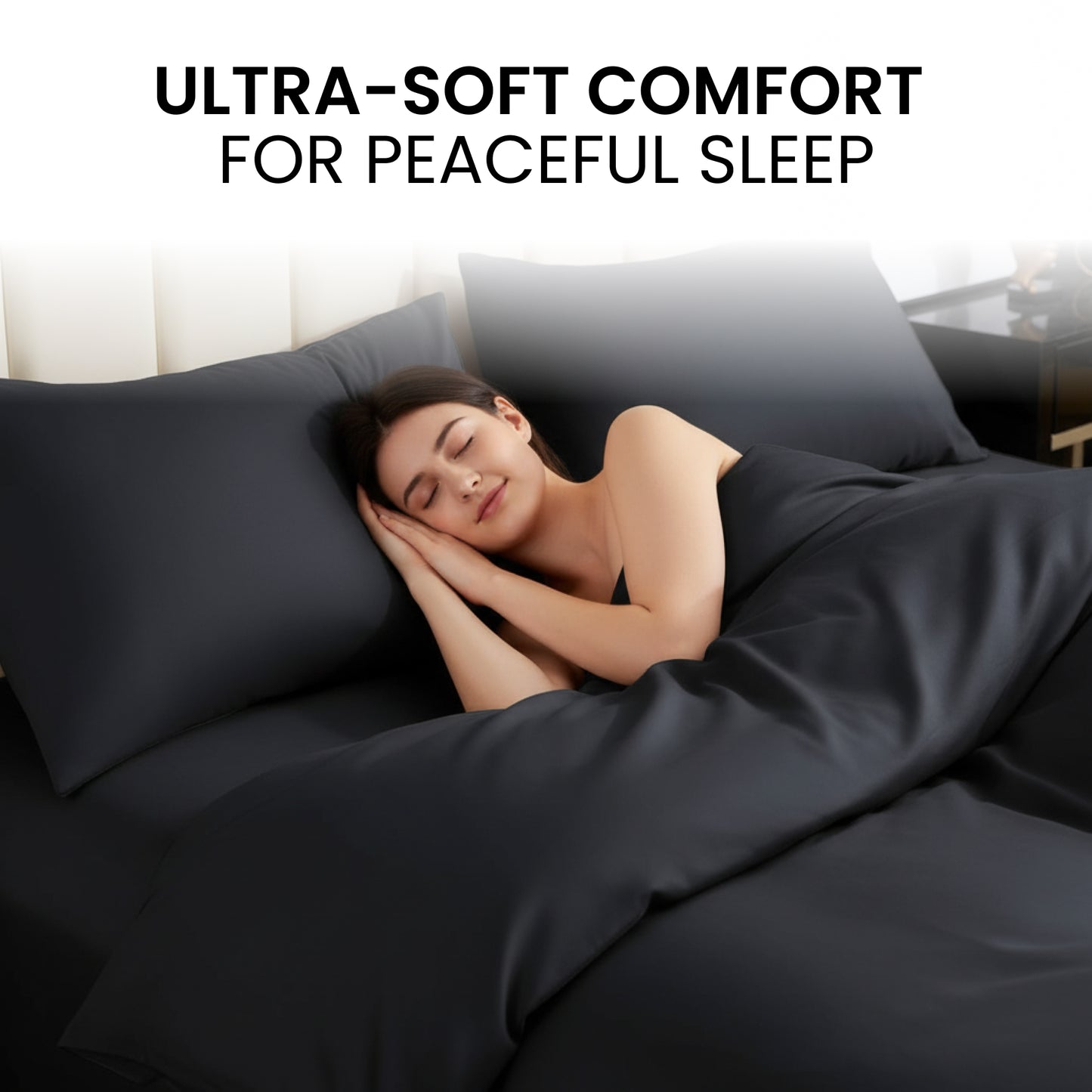 Premium Quilt Cover Set Black